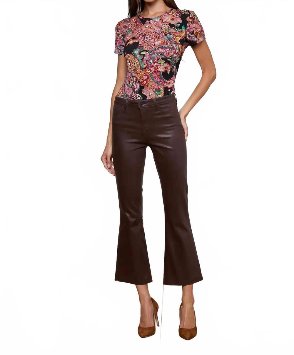 NEW L'AGENCE kendra kick flare jean in chocolate coated